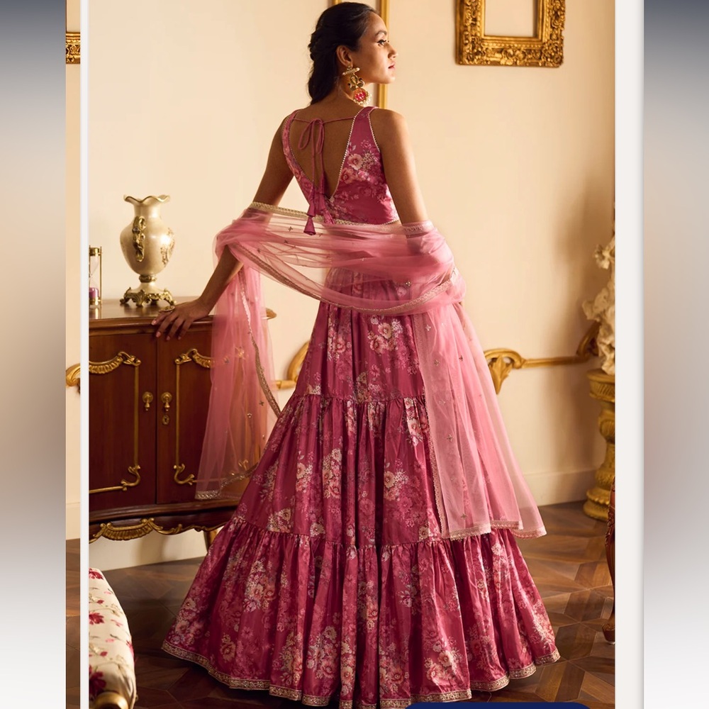 Pink Floral Lehenga